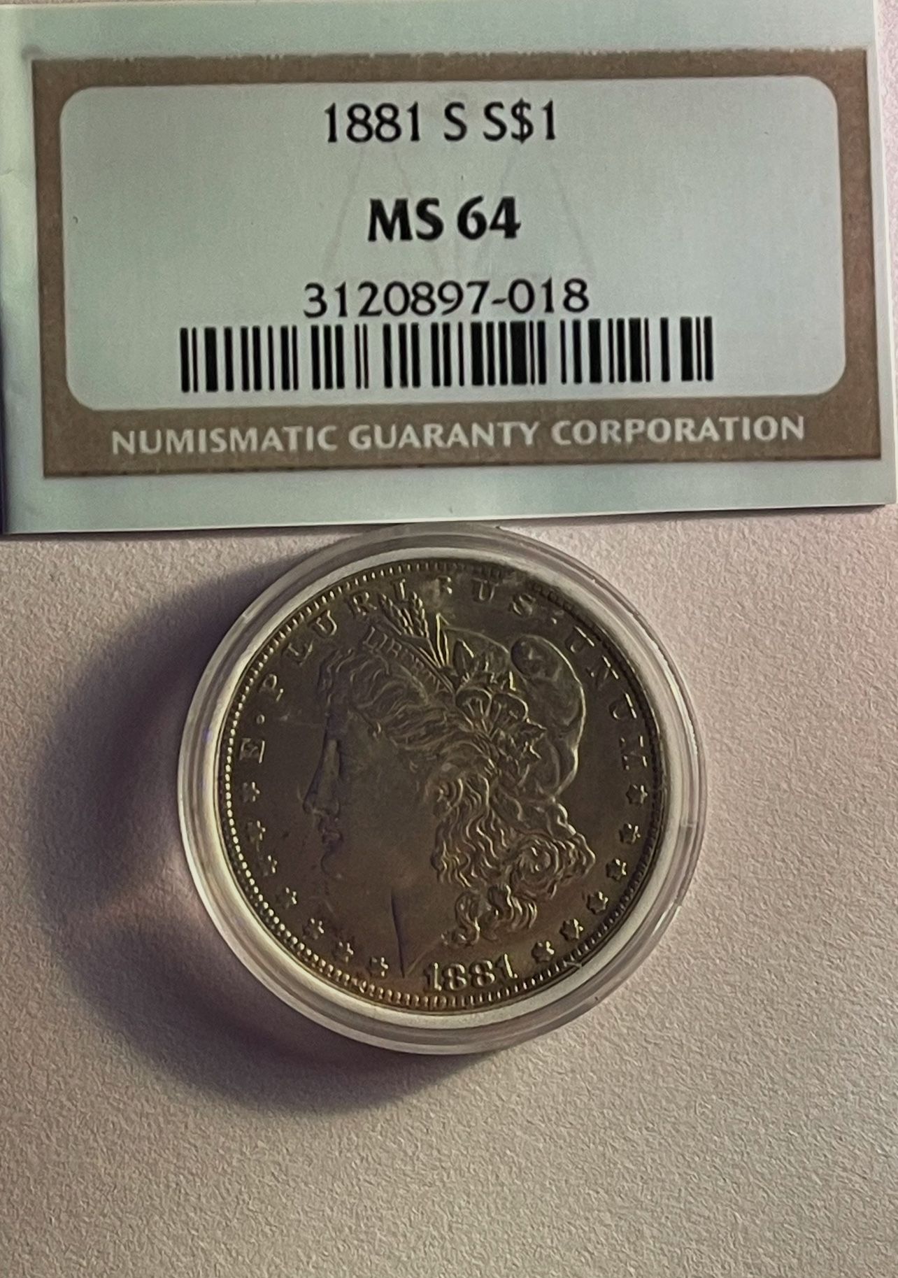 1881-S MORGAN SILVER DOLLAR