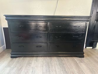 Large Black 6-Drawer Dresser – 65” Wide