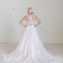 Private Label Designer A-line Wedding Dress With Train Size 2 Never Altered