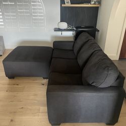 Black Ashley Sofa With Oversized Ottoman