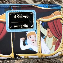 Loungefly Disney Cinderella Princess Scenes Jaq Gus & More Zip Around Wallet