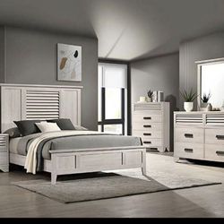 4- Pc Bedroom set Dresser,Mirror  Nightstand (1) Queen size bed frame  Not including Mattress and Box Sp