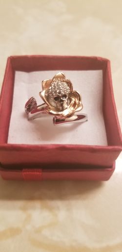 Vancaro Silver and rosegold ladies skull ring