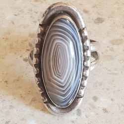 Agate Silver Ring