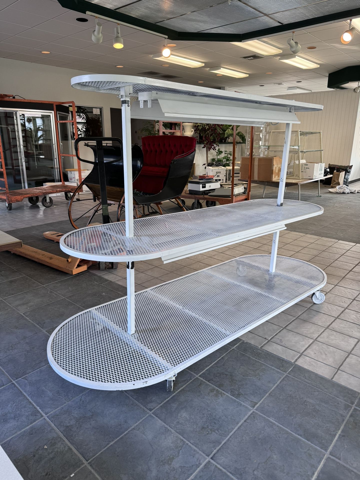 Metal Display on Wheels
