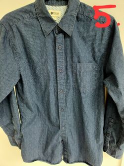 Men's Long Sleeve Button Up Shirt Size Small Haggar Blue