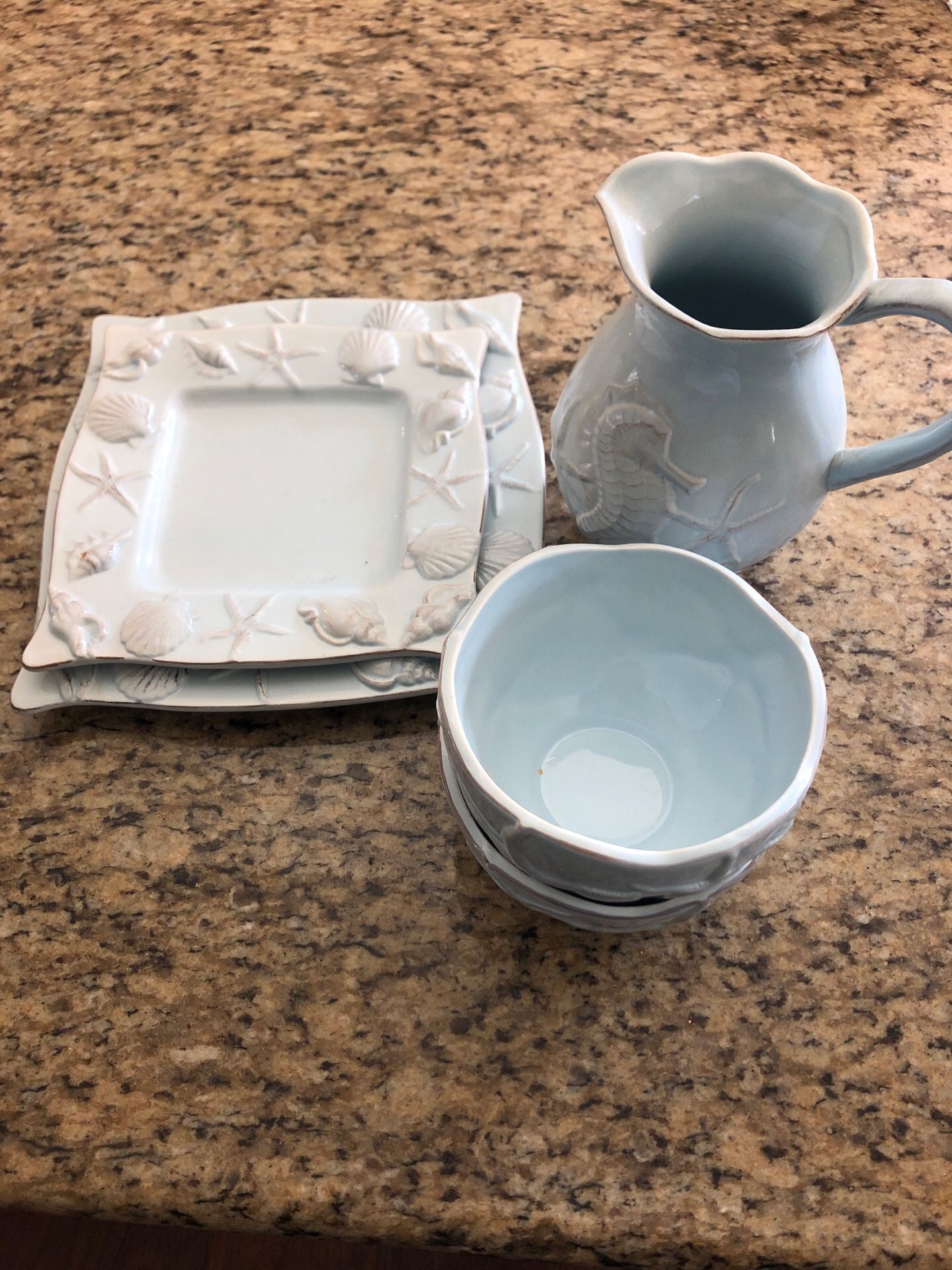Light blue beach theme dishes