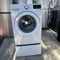 LG Front Load Washer With Pedestal 