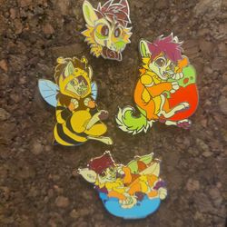 Limited Run Mango Fruit Husky Dog Pins
