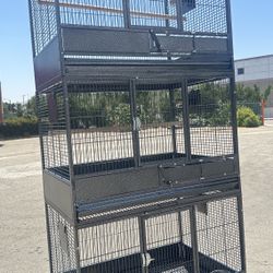 Extra Large 3 Stack Parrot Bird Breeding Breeder Cage With Wheels 