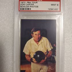 Don Carter 1972 PBA Tour Bowler Photos PSA Graded Mint 9 Population 12. 2 Higher