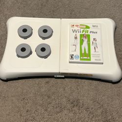 Nintendo Wii Fit Balance Board w/ Feet Risers Wii Fit Plus Game