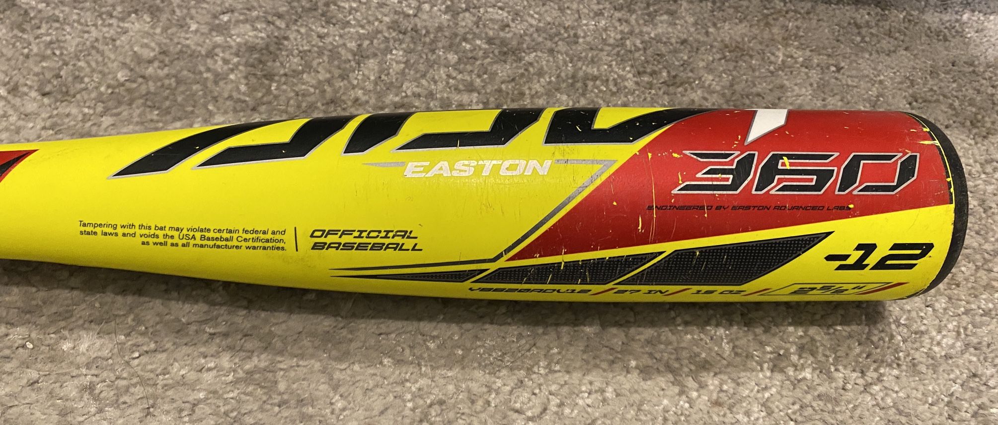 27 Inch Easton ADV1 360 Youth baseball bat 2 5/8 for Sale in San Diego