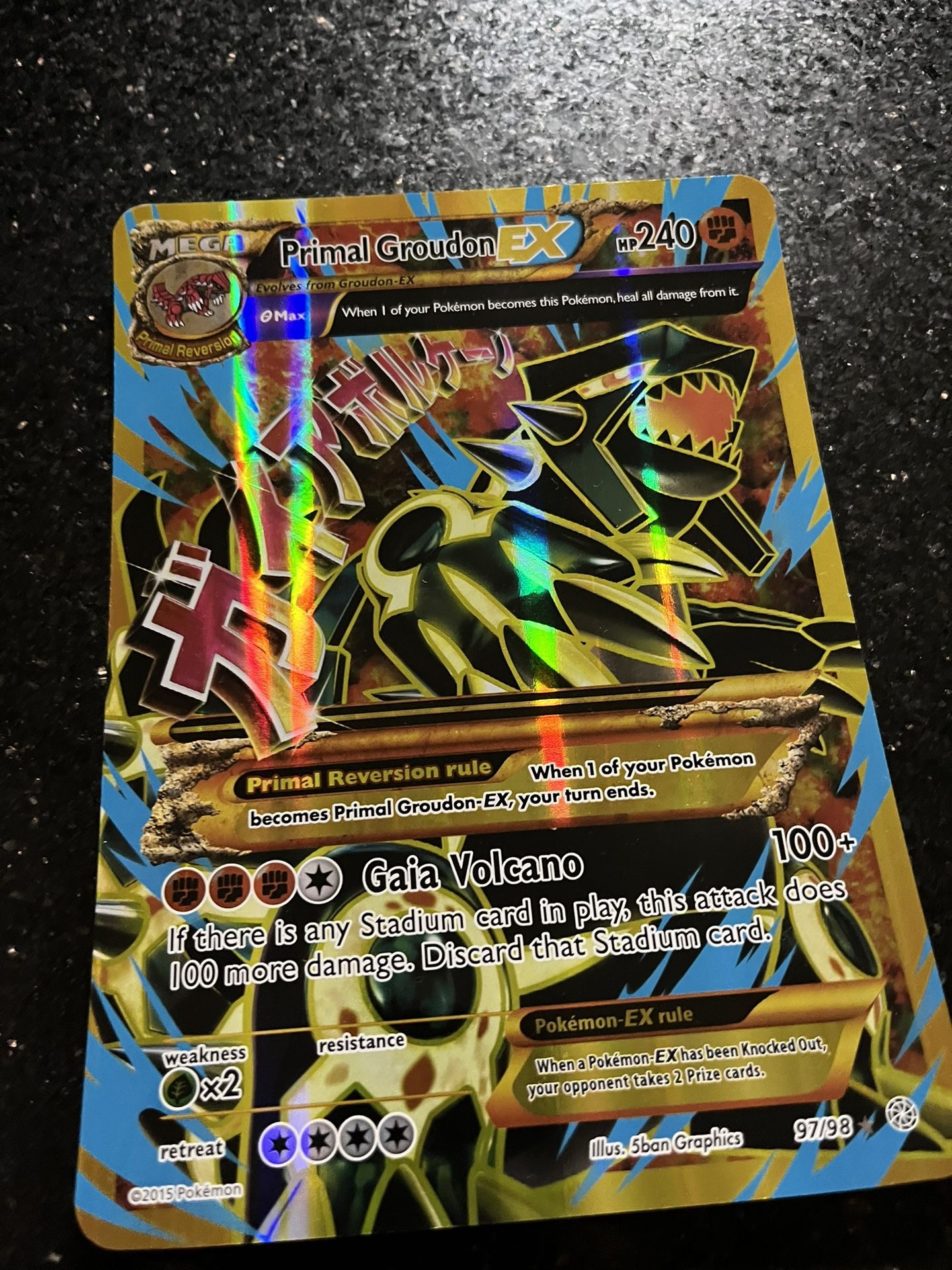 Pokemon XY Mega Ancient Origins Primal Groudon jumbo oversize trading card RARE