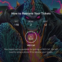 Rockzilla Tickets! Sec 118, Row 2! Falling In Reverse And Papa Roach!
