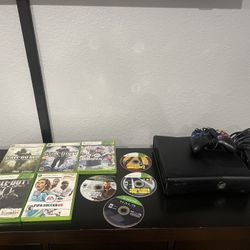 Microsoft Xbox 360S Black XBOX 360 SLIM Video Game Console System Bundle Set Kit with games