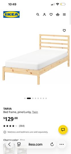 TARVA Bed frame, pine/Luröy, Twin