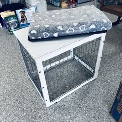 Beautiful White Wooden Dog Crate