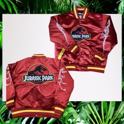 Bomber Jacket Red Jurassic Park Men Sizes 