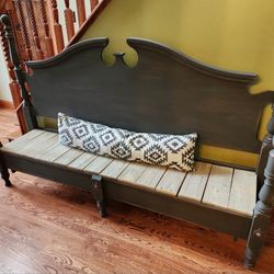 Extra Large Bench Mudroom Entry Foyer Distressed Grey Hues