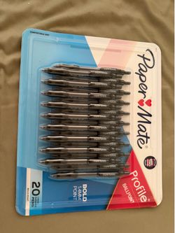 new paper mate profile ballpoint bold 1.4 mm point 20 pens