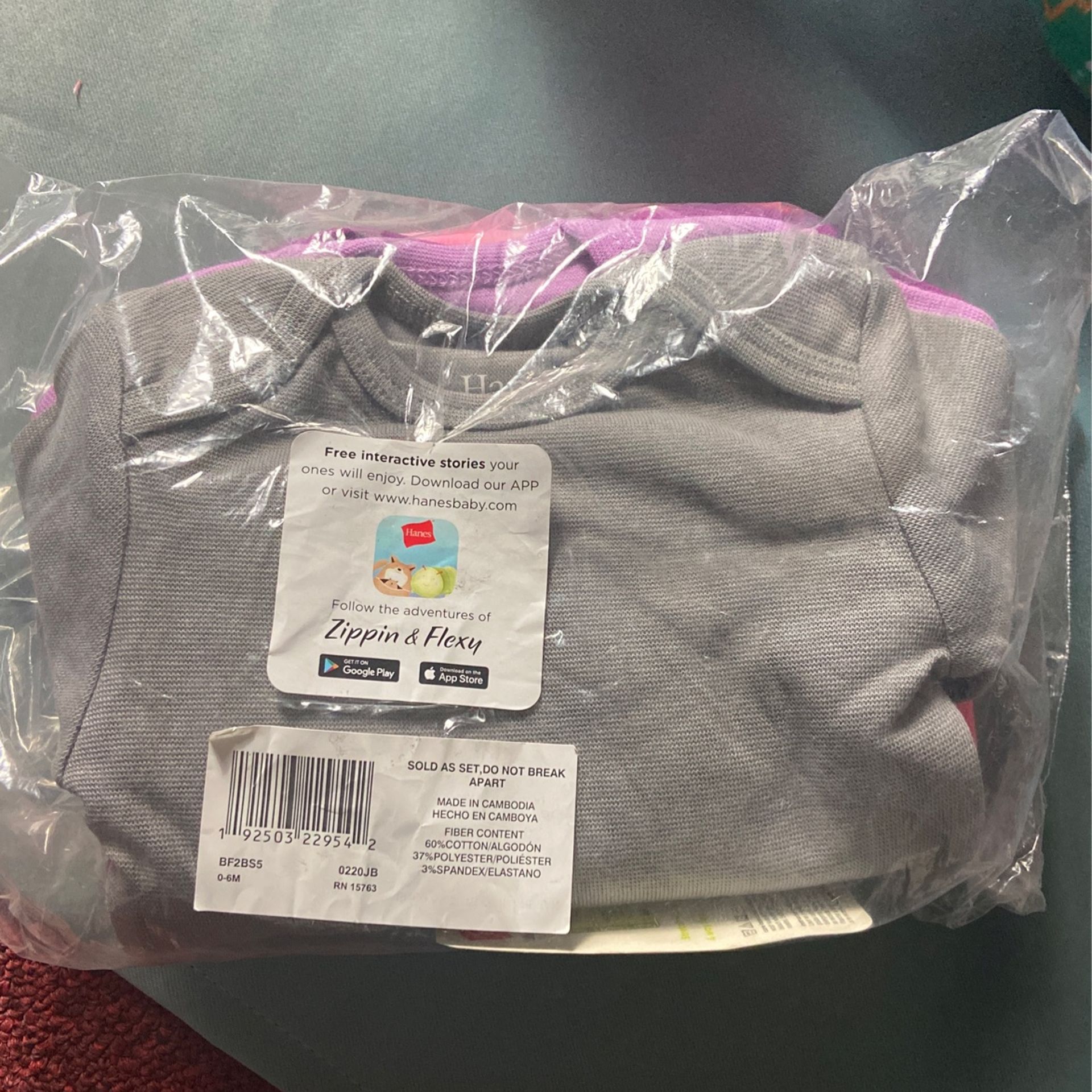 Hanes 5 Pack 0-6m Onesies