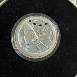 2012 New Zealand Mint Fine Silver 99.99% loz Silver Nive Coin Great White Shark 