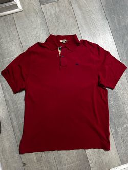 Burberry London Men's Large Red Pique Polo Shirt