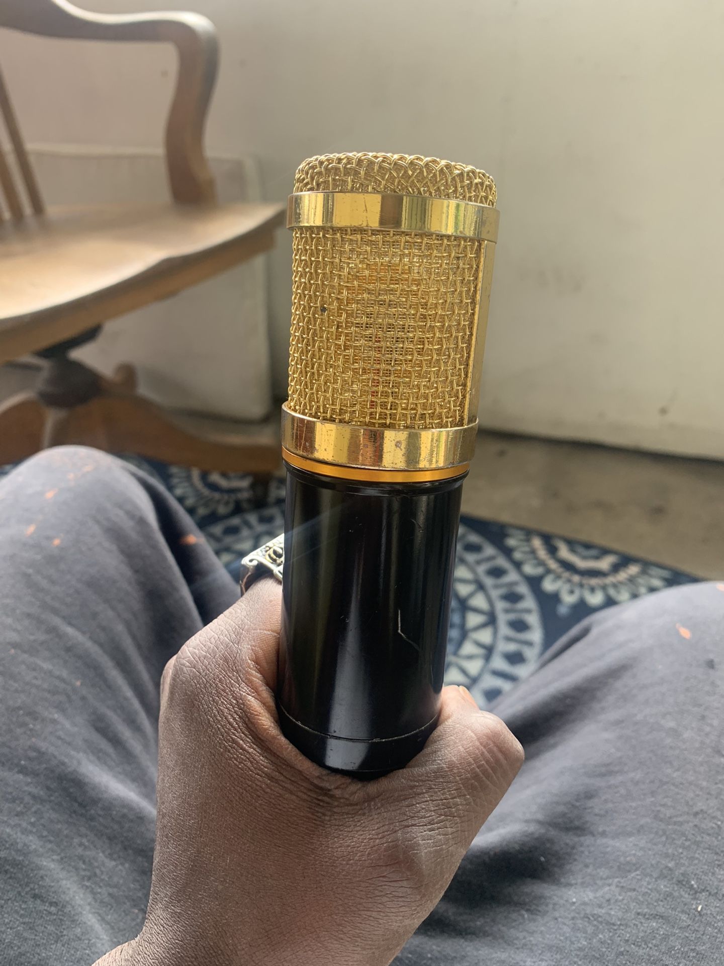 Gold & Black Condenser Microphone