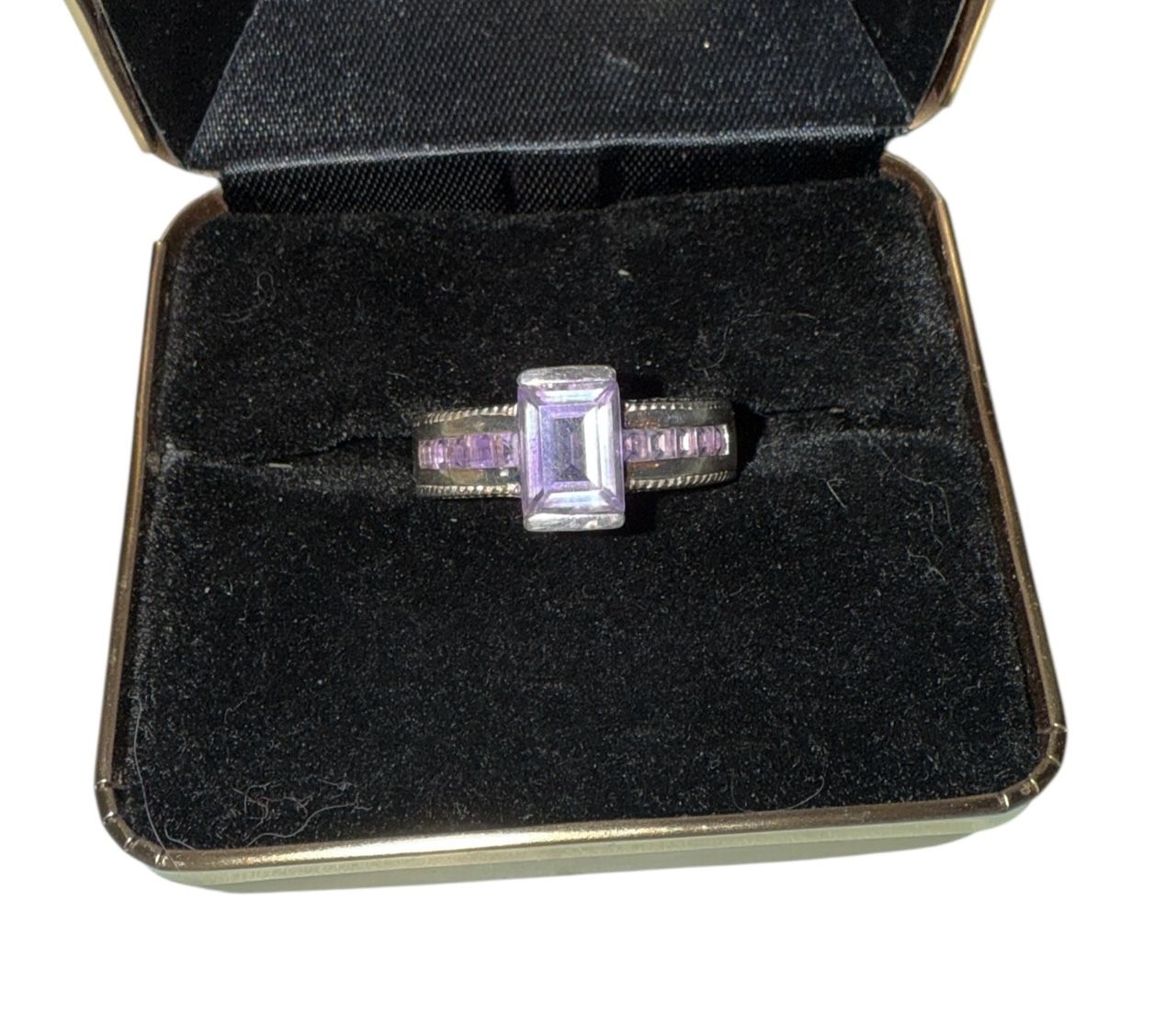 Purple amethyst Sterling Silver  Ring  Size 8