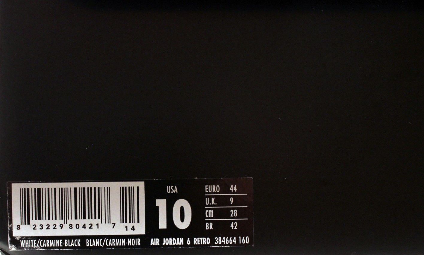Air Jordan 6 VI "Carmine" Size 10 DS