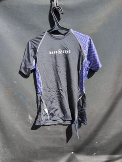 Aqua lung Lycra scuba dive rash guard women's large short sleeve