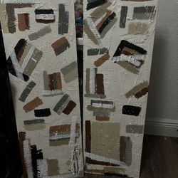 Textured Abstract Paintings X2 