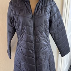 Long Puffer Black Jacket, Size Medium, BRAND NEW!