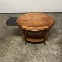 Vintage Antique French Provincial Table Oval Scalloped Top Slide Out Writing Tablet      