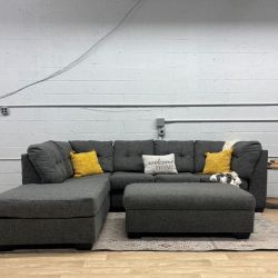 Ashley Furniture Sectional with Storage Ottoman (Delivery Available)