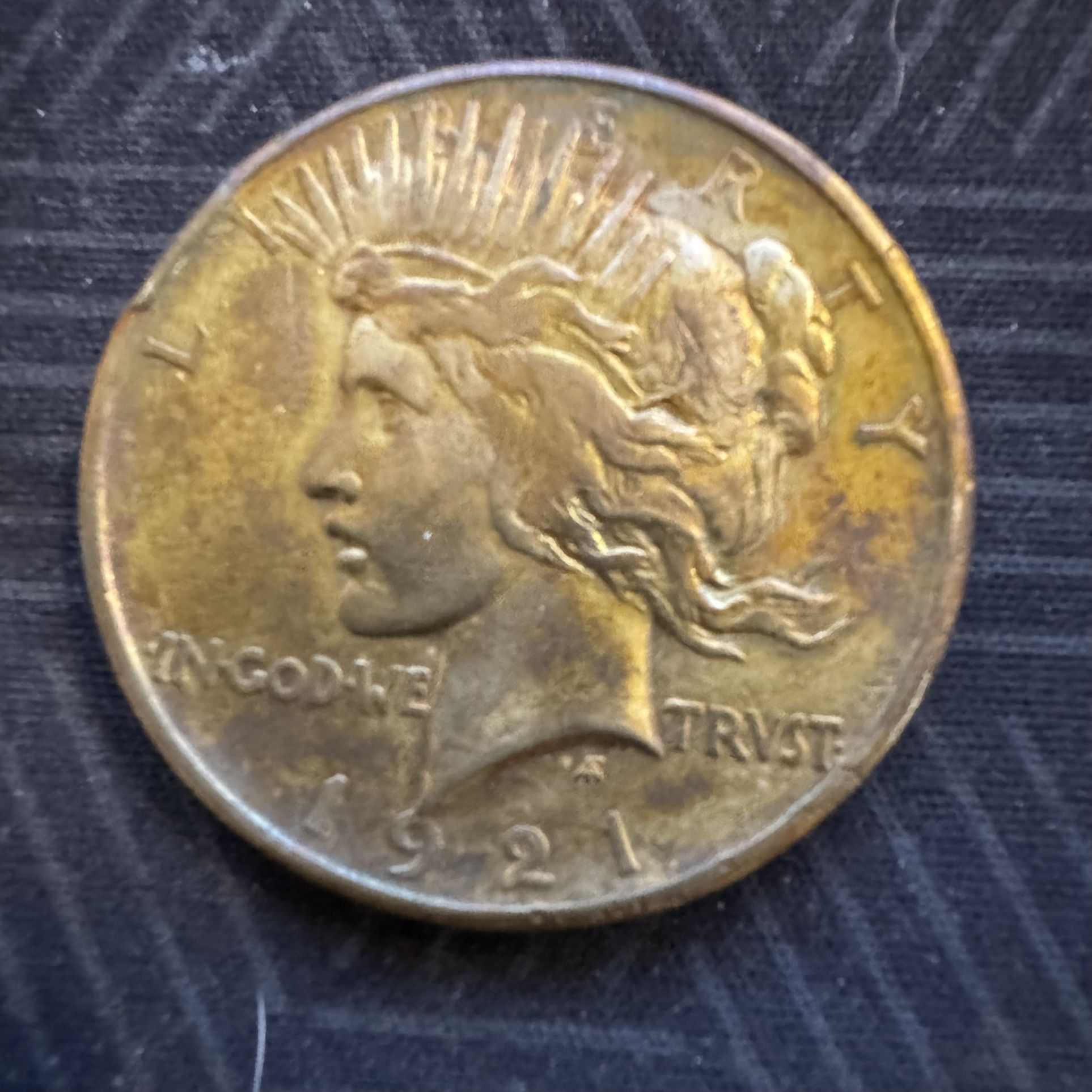 1921 P Peace Dollar. Authentic. 90% Silver.