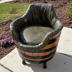 Vintage Whiskey Wine Barrel Bar Home Chair