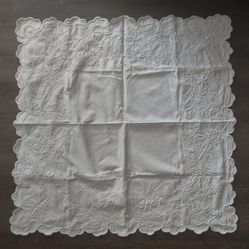Antique/Vintage Hand Embroidered Small Tablecloth