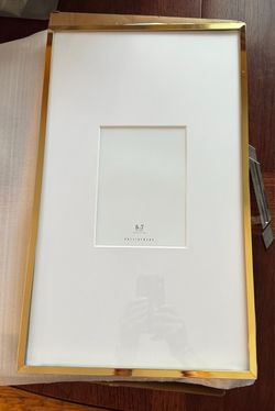 Pair Pottery Barn Gold Frames 12x20 w/ 5x7 Mat – New/Open Box