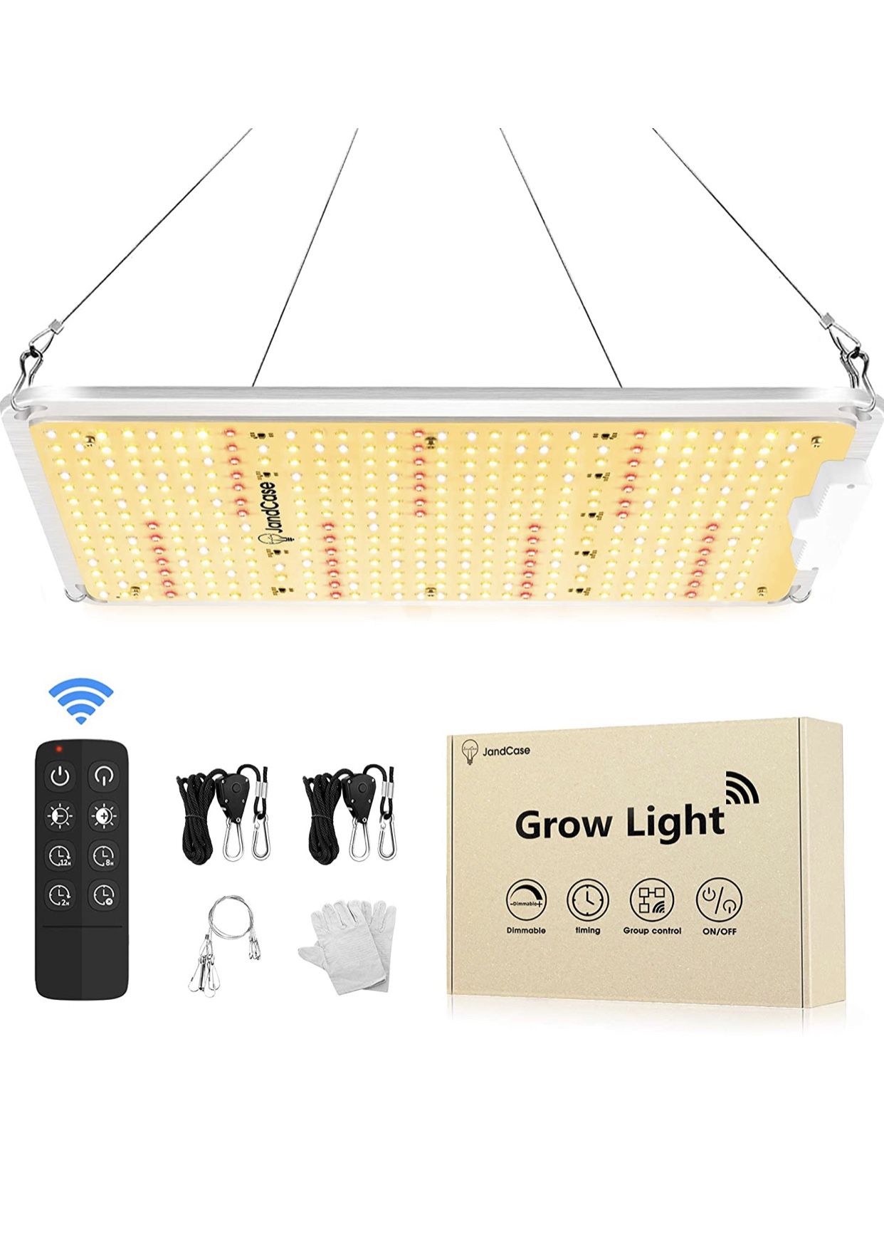 LED Grow Light, 3x3ft Full Spectrum Plant Light, Remote Control & Timer, 5 Dimmable Brightness, 120W, 14200LM, Quantum Board Grow Lamp for Veg, Seedi