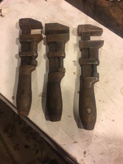 Vintage Amazing Railroad Pipe Wrench 1900s Old Antique Tool Wood