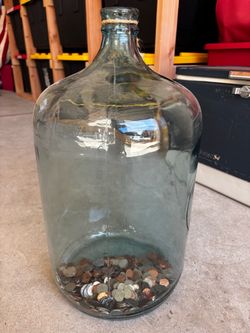 Vintage blue glass 5 gallon jug