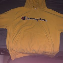 Yellow Champion Hoodie Large