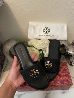 Black tory burch sandals for women