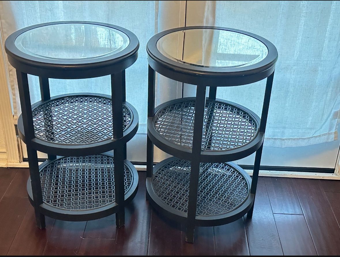 Set Of 2 Mirrored Side Tables
