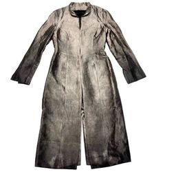 Juan Carlos Obando Hand Dyed Bronze Evening Coat Women 12 Wool Silk Trench