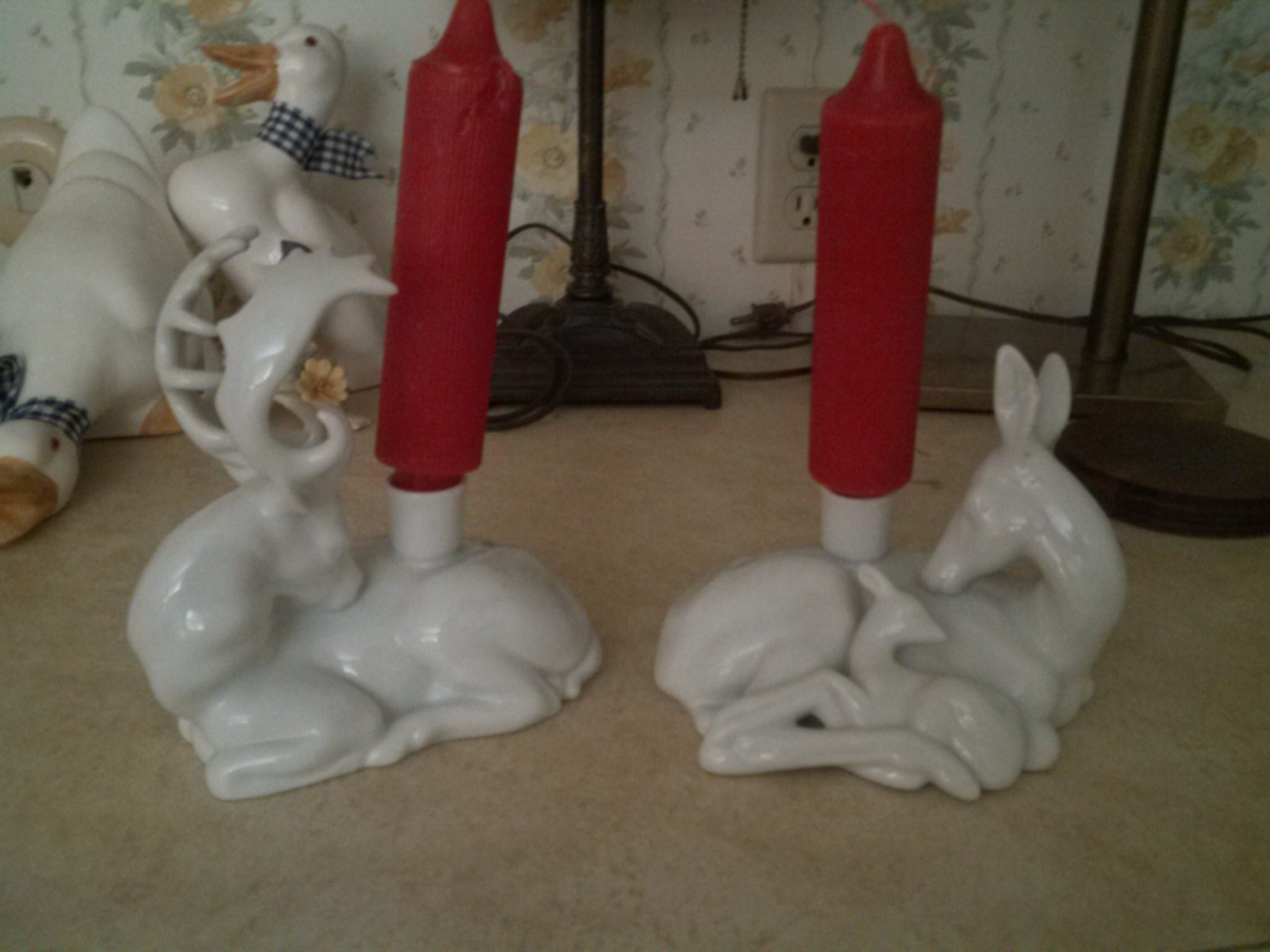 Retro Reindeer Candle Holders