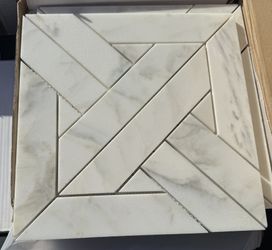 Custom Made To Order Italian Calacatta Marble Mosaic
