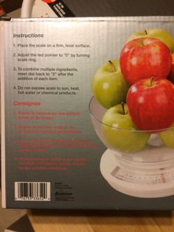 Kitchen scale balance cuisine new never use 7 lb. 3.2 kg.